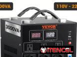 Transformador Convertidor de Voltaje VEVOR 110V-220V. Ideal para conectar Split u otros equípos que requieren 220 V