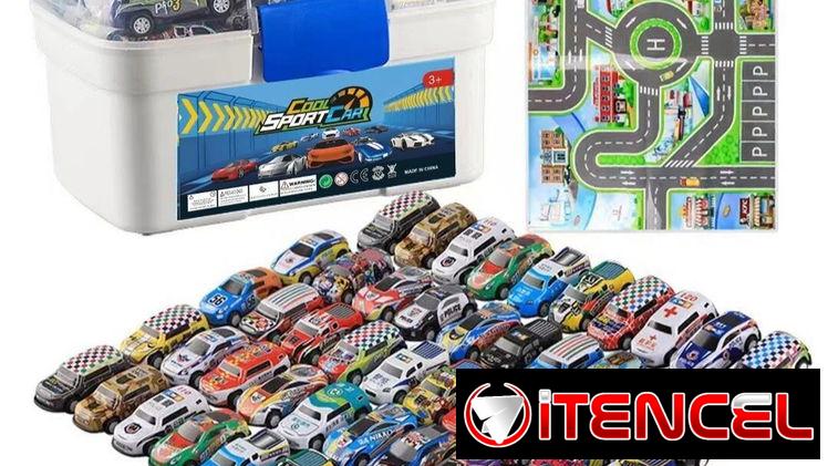 🚗 Set de 50 Carritos Metálicos con Caja – Ideal para Regalos y Piñatas