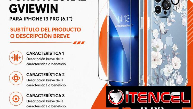 Funda Floral GVIEWIN para iPhone 13 Pro 6.1” con Protector de Pantalla y Cámara