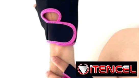 Guantillas de ciclismo negras y rosadas