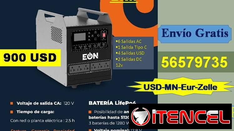 Estación de Energía (1kw)   tlf 56579735 /(USD-MN-Eur-Zelle)/Envio Gratis/Garantía 1 año