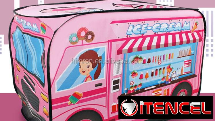 Casa de campaña en forma de autobús para niñas