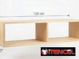 Mueble bajo y aéreo para TV en pino 100%, diseñado para pantallas de entre 32 y 50 pulgadas, con sistema de anclaje