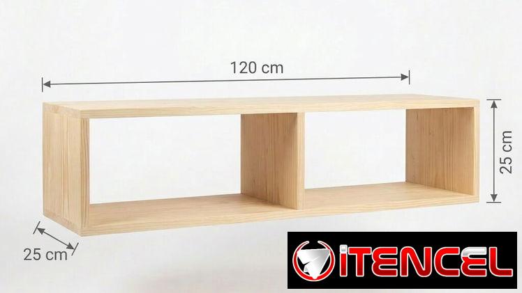 Mueble bajo y aéreo para TV en pino 100%, diseñado para pantallas de entre 32 y 50 pulgadas, con sistema de anclaje