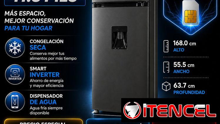 Refrigerador Royal 11.3 pies ,Congelacion Seca , Smart Inverter , Dispensador de Agua + 12GB Datos moviles