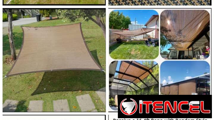 Toldo/ malla para el sol color marrón y verdes , diferentes medidas