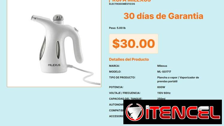 Vaporizador de Ropa 250ml Milexus Autonomía 15min, Vaporizador Portátil Milexus Autonomía 15 Minutos VPT#-0505