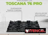 Cocina de gas 5 hornillas empotrada  Drija TOSCANA 76 PRO Vidrio Templado Negro Precio $270 USD Mensajería Incluida