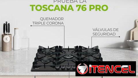 Cocina de gas 5 hornillas empotrada  Drija TOSCANA 76 PRO Vidrio Templado Negro Precio $270 USD Mensajería Incluida