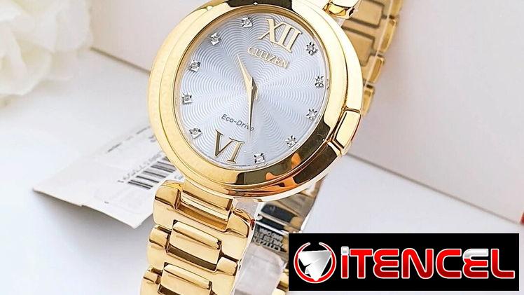 CITIZEN ECODRIVE CAPELLA PARA MUJER (EX1512-53A) DE 34MM , NUEVO A ESTRENAR POR USTED , CRISTAL DE ZAFIRO 58049738