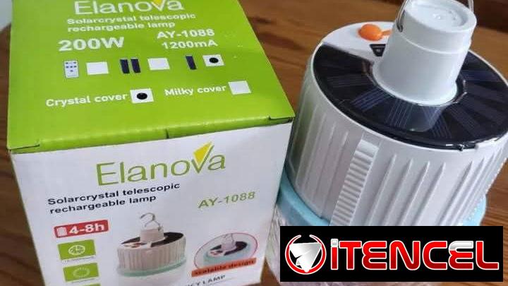 🎰🔋Bombillo recargable y solar Elanova modelo AY-1088 – 💲2500 CUP🏯