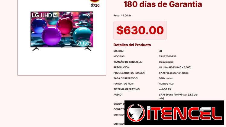 TELEVISOR SMART LG 65” 4K VPT#-0310