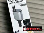 Cargador de Celulares 4 en 1 para Autos 120w