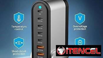 – Vendo cargador de puertos múltiples  1 USB TIPO C de 65W 4 USB tipo C de 40 W y 3 USB tipo A de 2.4A