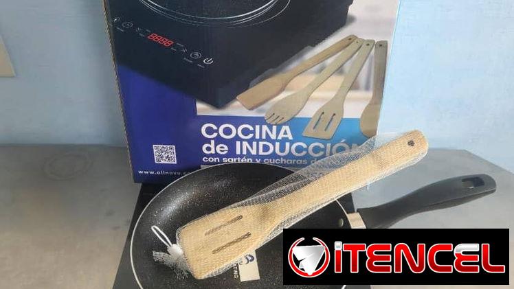 Cocina de inducción más sarten y juego de cucharas de madera. Mensajería gratis