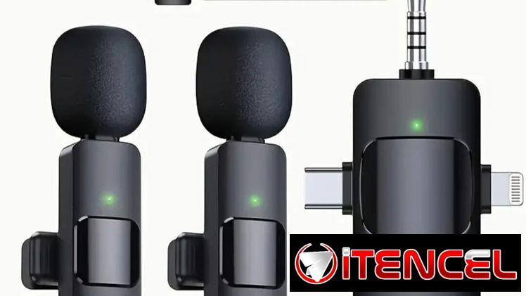 Kit 3 en 1, micrófonos K9,inalámbricos recargables de solapa.