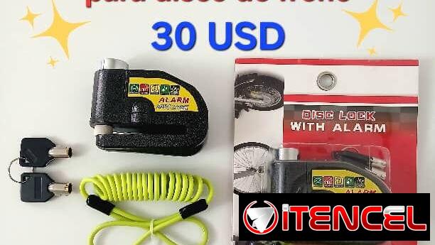 Candados con Alarma convencionales y de Disco para Motos, Bicimotos y Triciclos Sonido alto y estridente