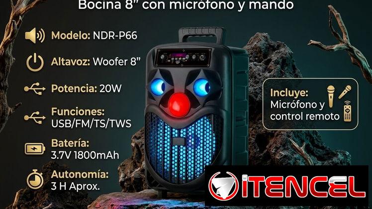🔊 LO QUE TOCA ES MÚSICA 🔊 OFERTA DE BOCINA 8″ BLUETOOTH CON SU MICRÓFONO Y MANDO A DISTANCIA. 📲 54833699