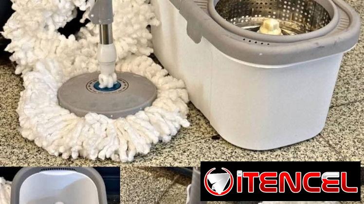 🧼 Fregona Giratoria con Cubo y centrifugador de Acero Inoxidable. Solo mensajeria. Precio 30 usd