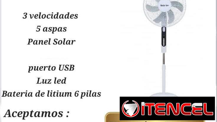 Ventilador recargable de pedestal solar
