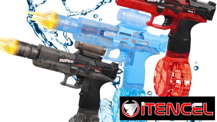 🔫 Pistolas de Agua Eléctricas 💦 Juguetes de Verano 🌞 Alta Capacidad ✨ Iluminadas con Silenciador Automático