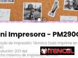 Mini Impresora – PM290C. Método de impresión: Térmica (solo imprime en negro)