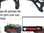 Pareja de pinzas de freno rpm originales con sus soportes y separador de disco incluído ynextensores ,doradas,azules,pla