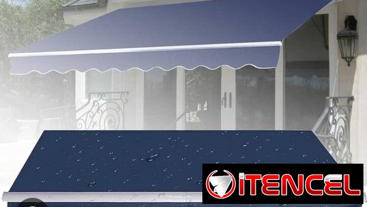 Toldo de dos metro azul comunícate con Pedro