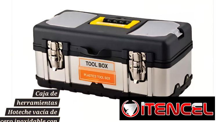 Caja de herramientas vacía de acero inoxidable con tapas transparentes de/polipropileno Tamaño: 45 x 25 x 19,5 cm