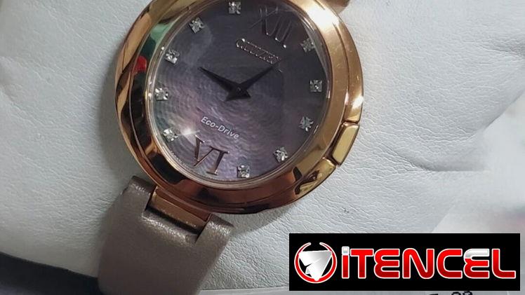 CITIZEN ECODRIVE CAPELLA (EX1513-00Y) CRISTAL DE ZAFIRO , 34MM CON MANILLA DE PIEL Y ACERO INOXIDABLE ORO ROSA  58049738