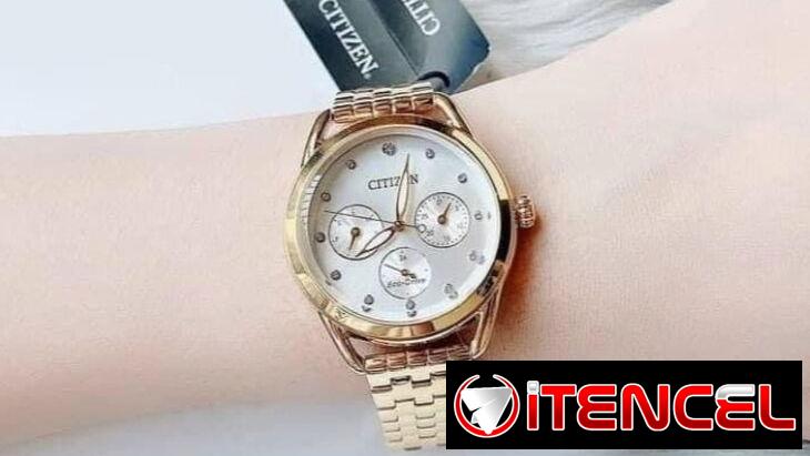 CITIZEN ECODRIVE SPORT CASUAL (FD2052-58A) DE MUJER  , 38MM EN ACERO INOXIDABLE COLOR DORADO , NUEVO A ESTRENAR 58049738