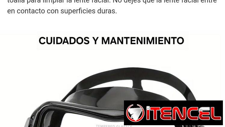 Máscara de bucear pantalla completa en vidrio templado