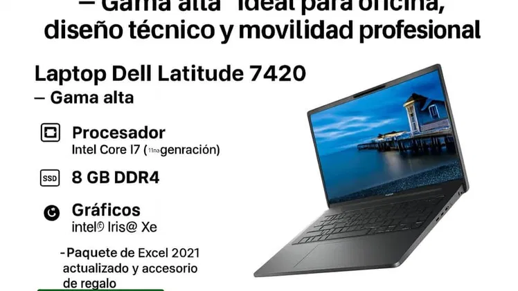 💻 Dell Latitude 7420 — Gama alta – Ideal para oficina, diseño técnico y movilidad profesional