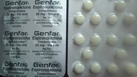 Espirolatona 25mg blíster de 30 tabletas
