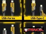 4 en 1/Cable de 65w adaptador incorporado iOS y Android