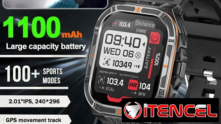 Smartwatch estilo militar gama alta con una super batería y resistencia al agua
