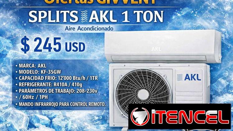 Split de 1 tonelada marca AKL convencional 220v