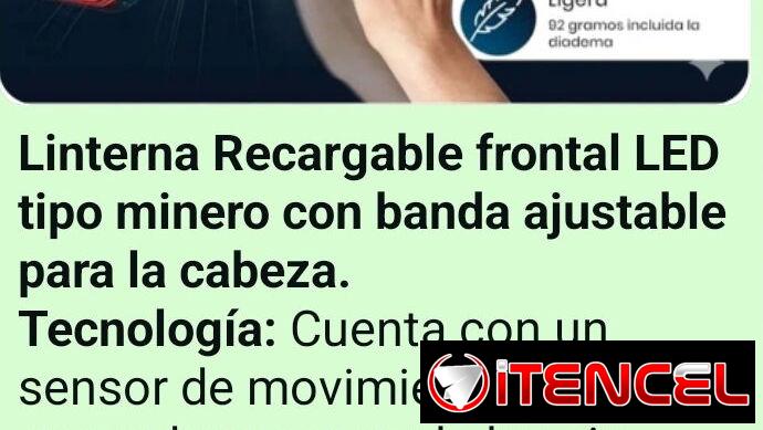 lampara recargable de cabeza