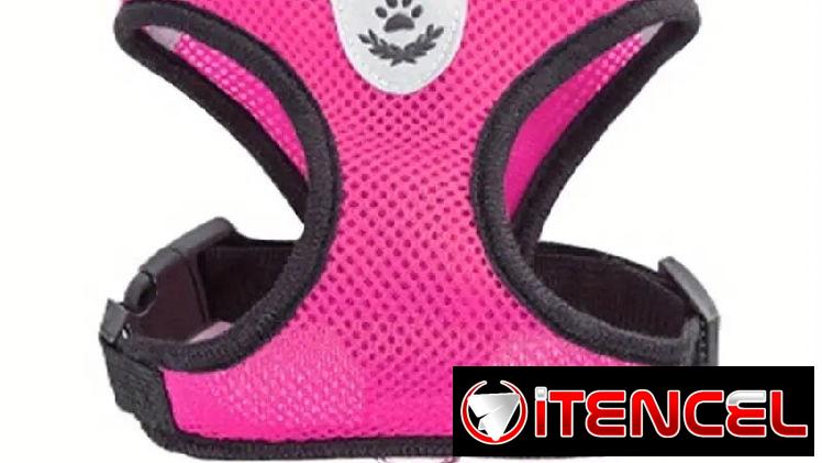 Arnés con correa para perros | Talla S | colores: rojo y rosado