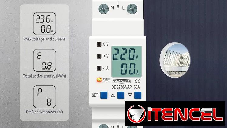 Protector de Voltaje TOMZN CA 85/300v  50/60HZ  63A Ajustable y Digital