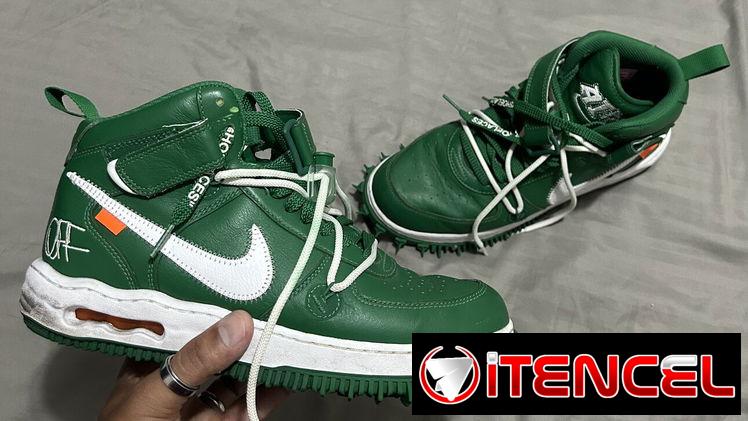 Nike x Off-White Air Force 1 Mid ‘Pine Green’ como nuevas(2 puestas) #43.     DETALLES EN LAS FOTOS