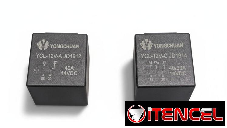 Relays de 30Ah, 40Ah, 80Ah y de 100Ah, 12 V de 4 y 5 patas, ( 5 USD cada uno)