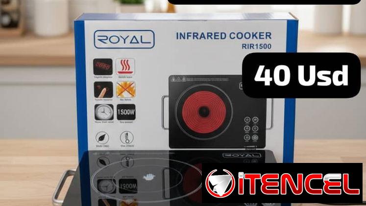 Cocina Infrarrojo Royal 1500w, Garantía de 1 mes, Entrega por un mínimo costo adicional de 1 Usd para toda La Habana