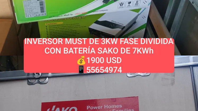 Kit Solar MUST (inversor 3KW + batería 7kWh)