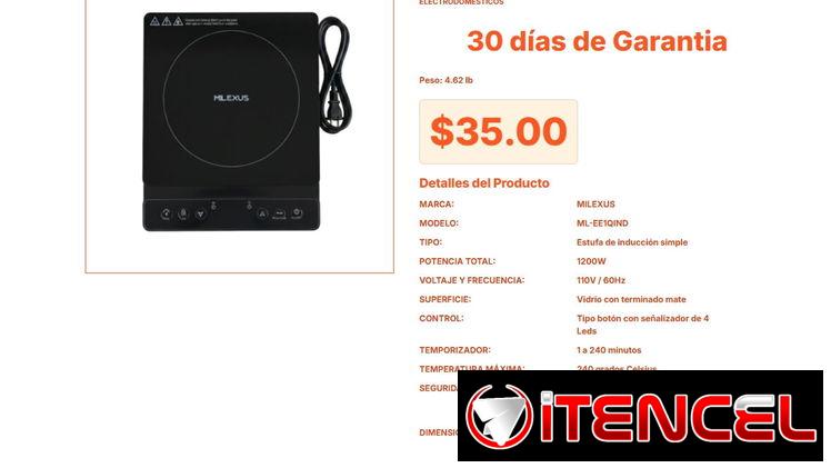 Estufa de inducción simple Milexus resistente y segura para tu hogar VPT#-0130