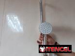 Aqua-Q ducha doble con soporte ajustable, Ducha lluvia Aqua-Q 20cm y manual 10cm VPT#-0520