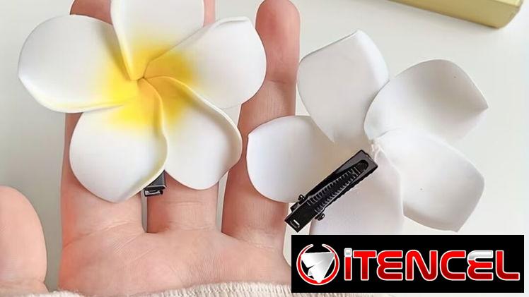 ___Hebillas de flores (con pinzas) 6 cm. Colores varios