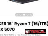 ACER 16″ Ryzen 7 (16/1TB) RTX 5070. Modelo: Acer Nitro V 16S AI ANV16S-41-R2DX