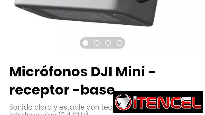 Micrófonos DJI Mini -receptor -base. Incluye base de carga para transmisor y cable divisor