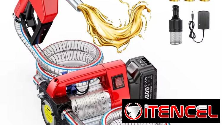 Kit de bomba de transferencia de 21v y 260w con acoples mangueras presillas batería y pistola. Nuevo en caja. 50 litros